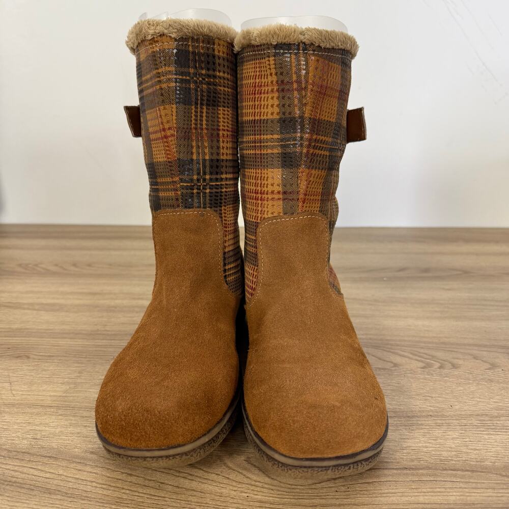 Naturalizer Womens Tan Plaid Lined Comfort Prema Boots Size 8 - Picture 4 of 13